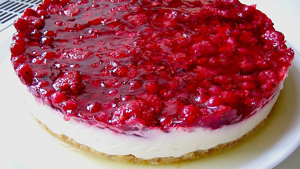 Frischkäsetorte mit Bröselboden und Blaubeeren von chefkoch