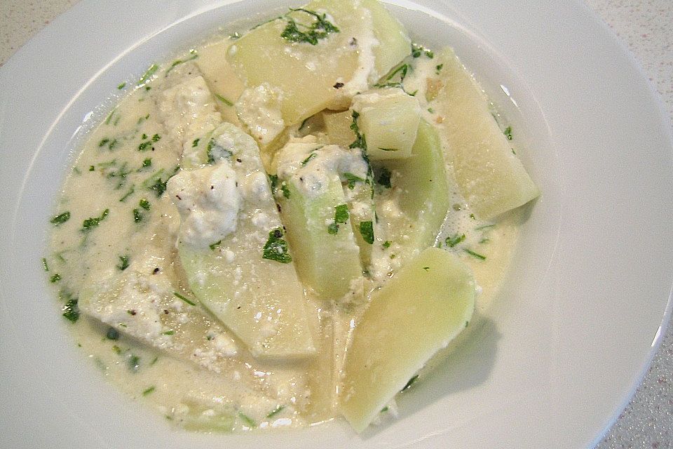 Kohlrabi in Fetasoße