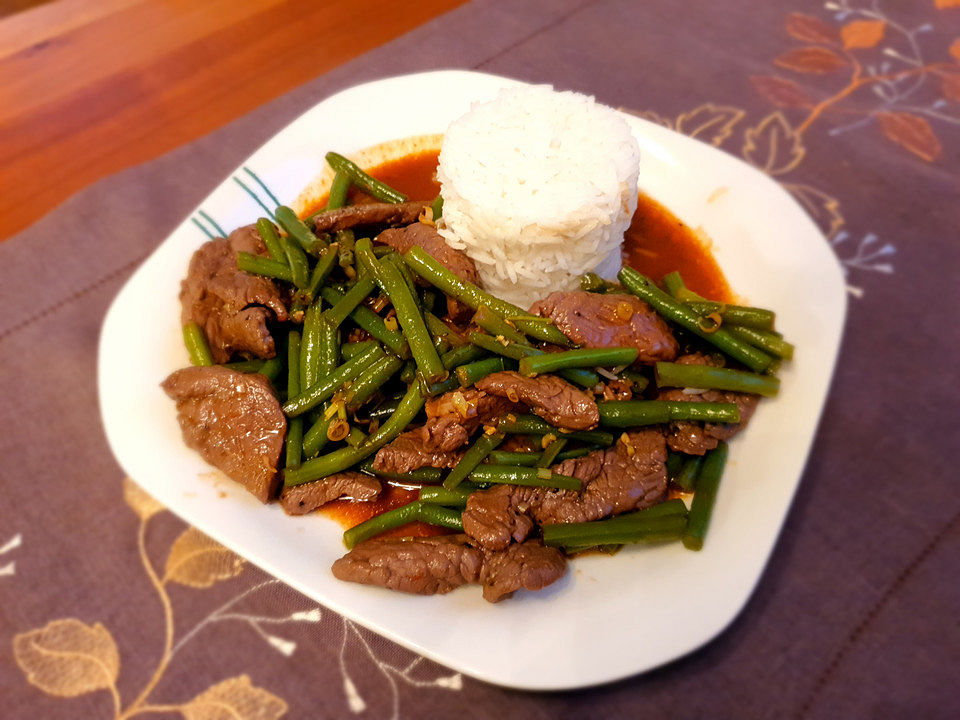 Rindfleisch mit grünen Bohnen, scharf von ursula_anna| Chefkoch