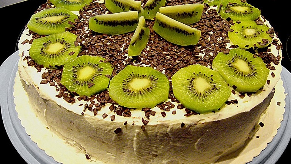Kiwi Bananen Torte Mit Buttermilchcreme Von Wuschel27 Chefkoch 