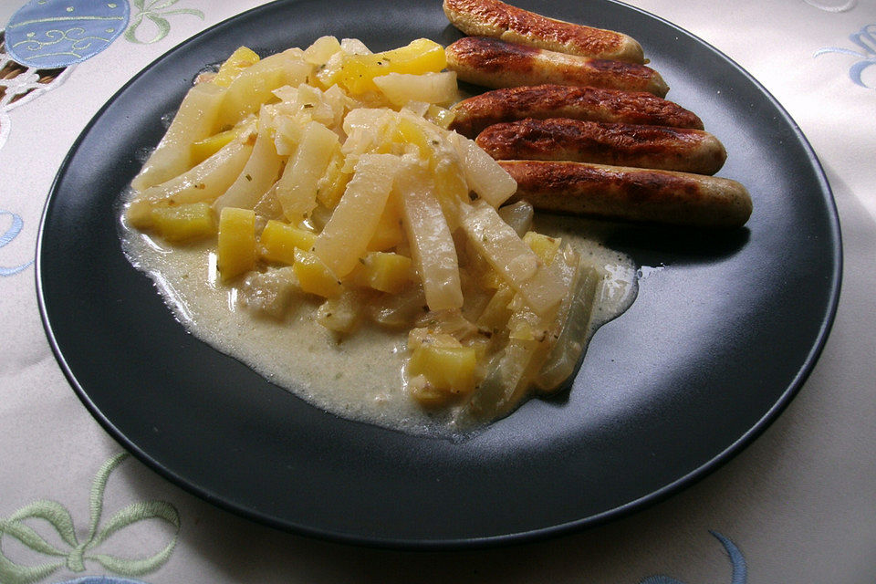 Cremige Kohlrabi und Kartoffeln