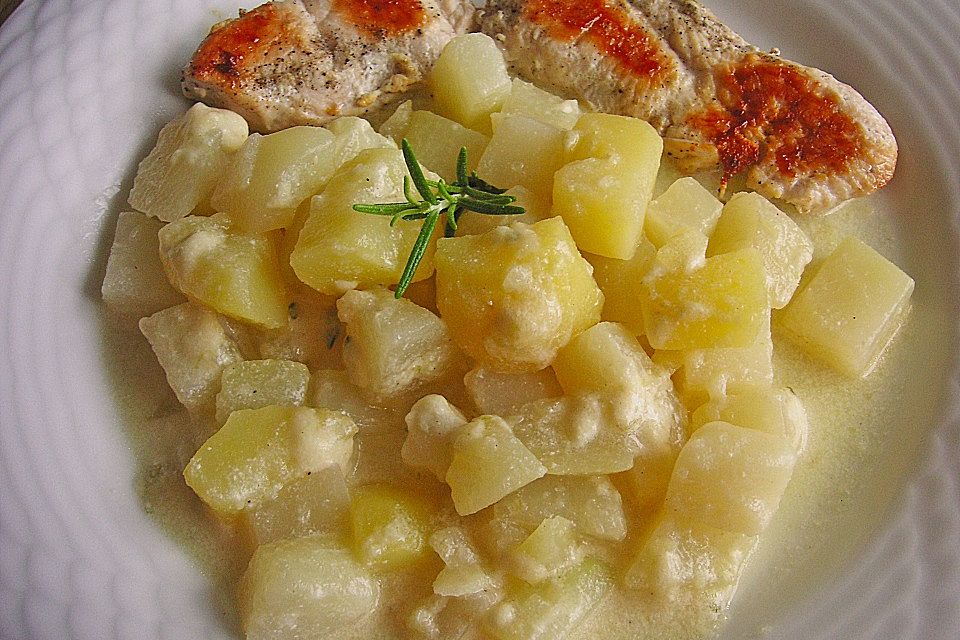 Cremige Kohlrabi und Kartoffeln