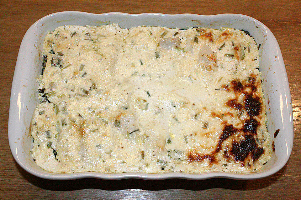 Fischfilet auf Spinatbett Fischfilet auf Spinatbett