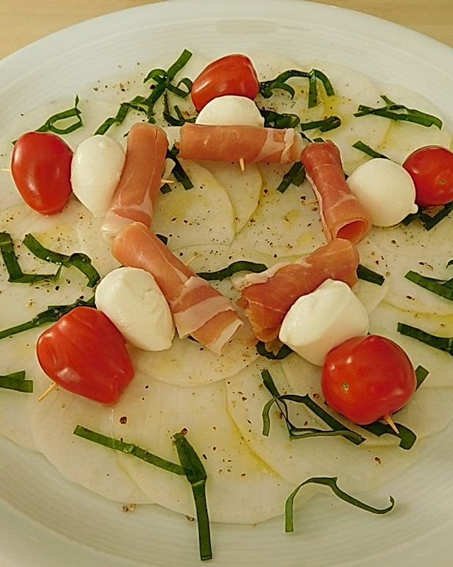 Mozzarella - Tomaten - Schinken - Spieße