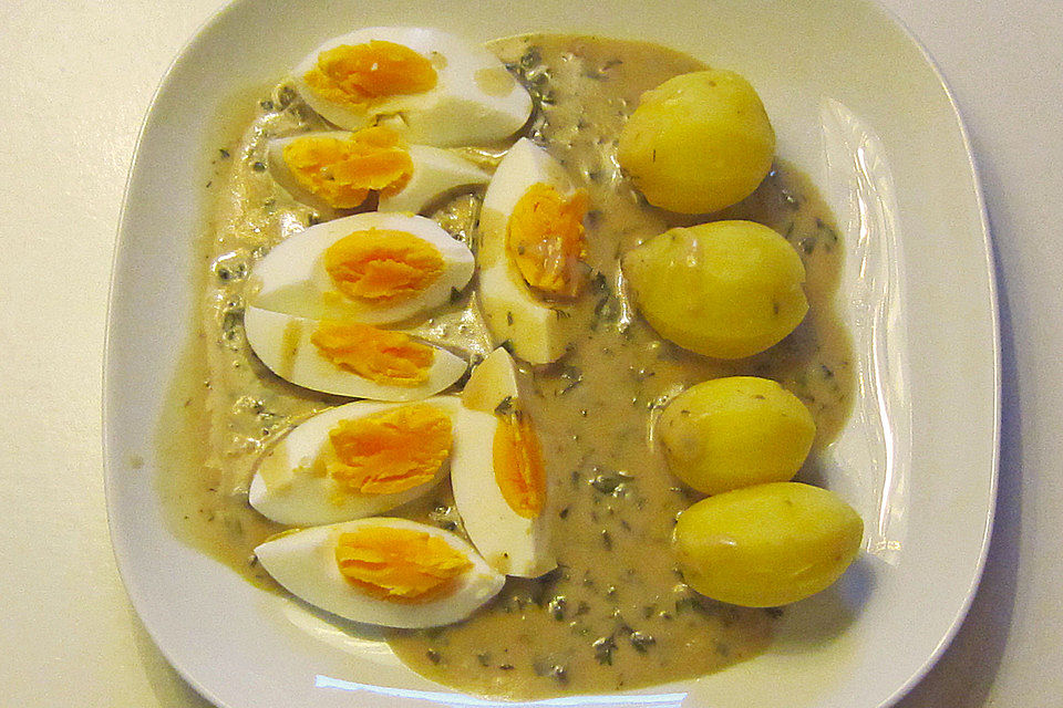 Eierragout in Kräutersoße