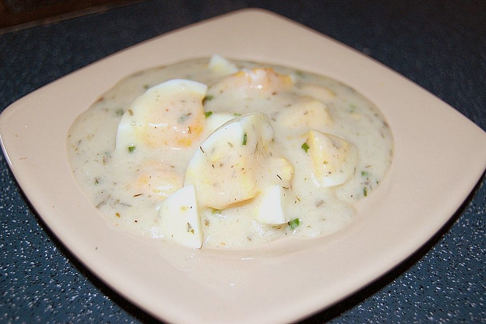 Eierragout in Kräutersoße