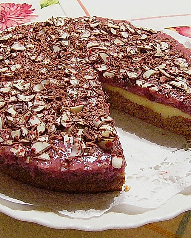 Preiselbeer - Pudding - Nuss - Kuchen