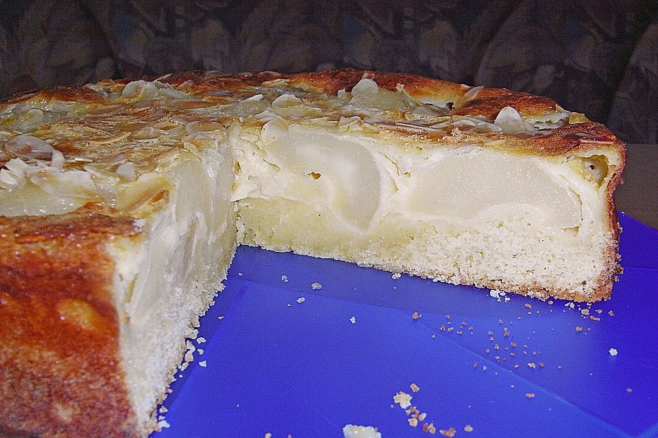 Birnenkuchen mit Vanilleguss