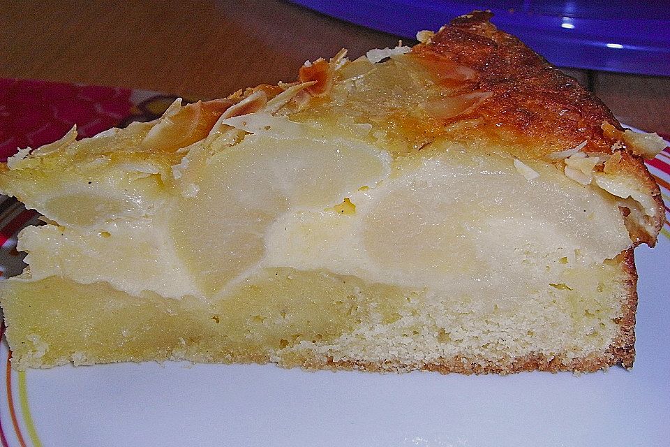 Birnenkuchen mit Vanilleguss