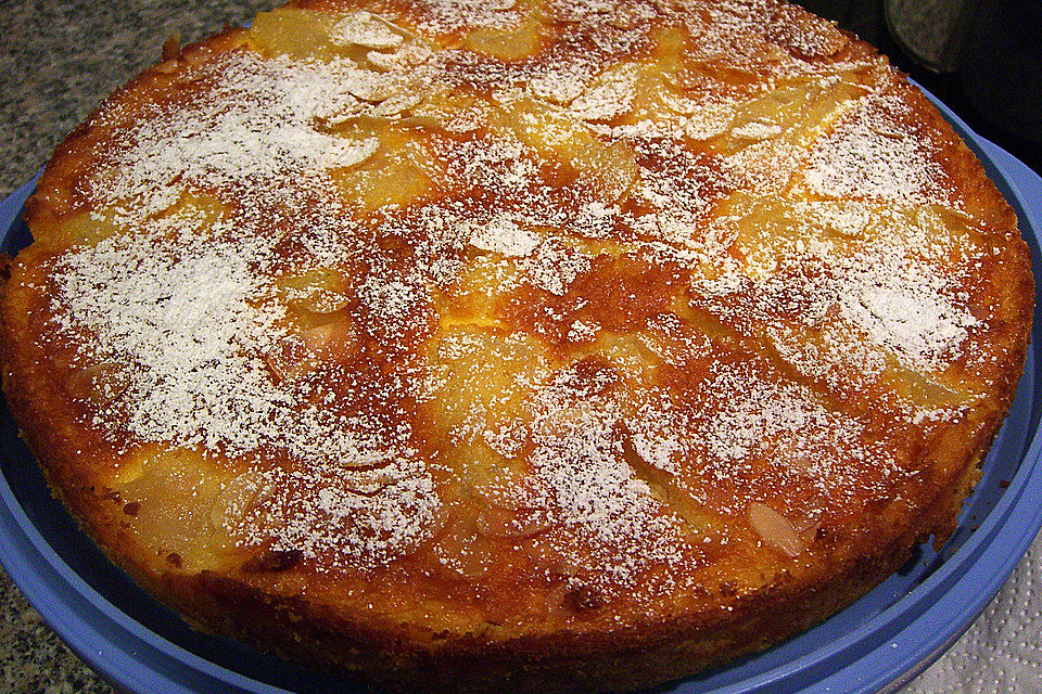 Birnenkuchen mit Vanilleguss