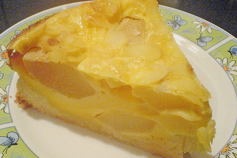 Birnenkuchen mit Vanilleguss