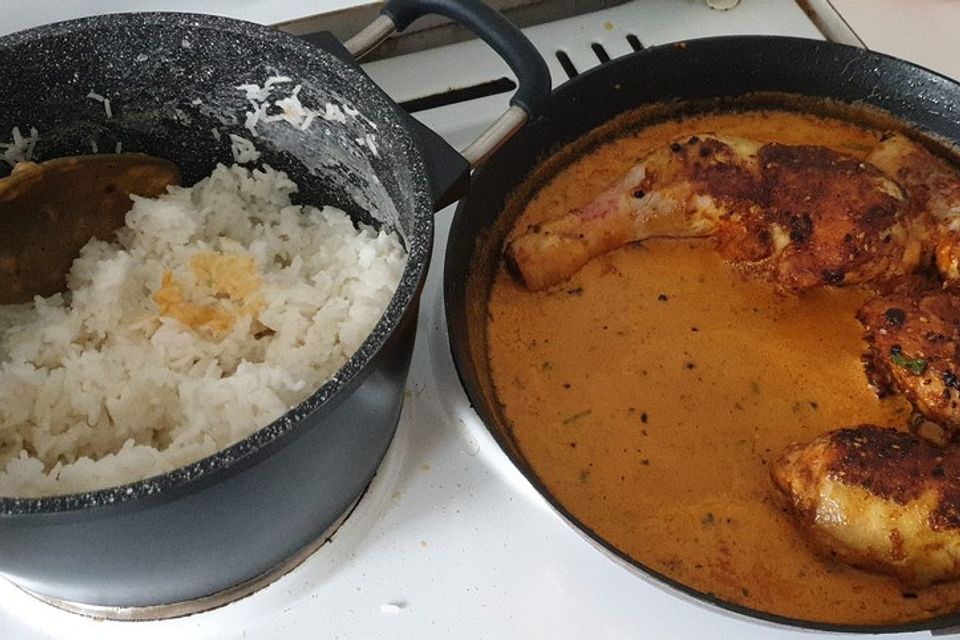 Curryhähnchen mit Reis