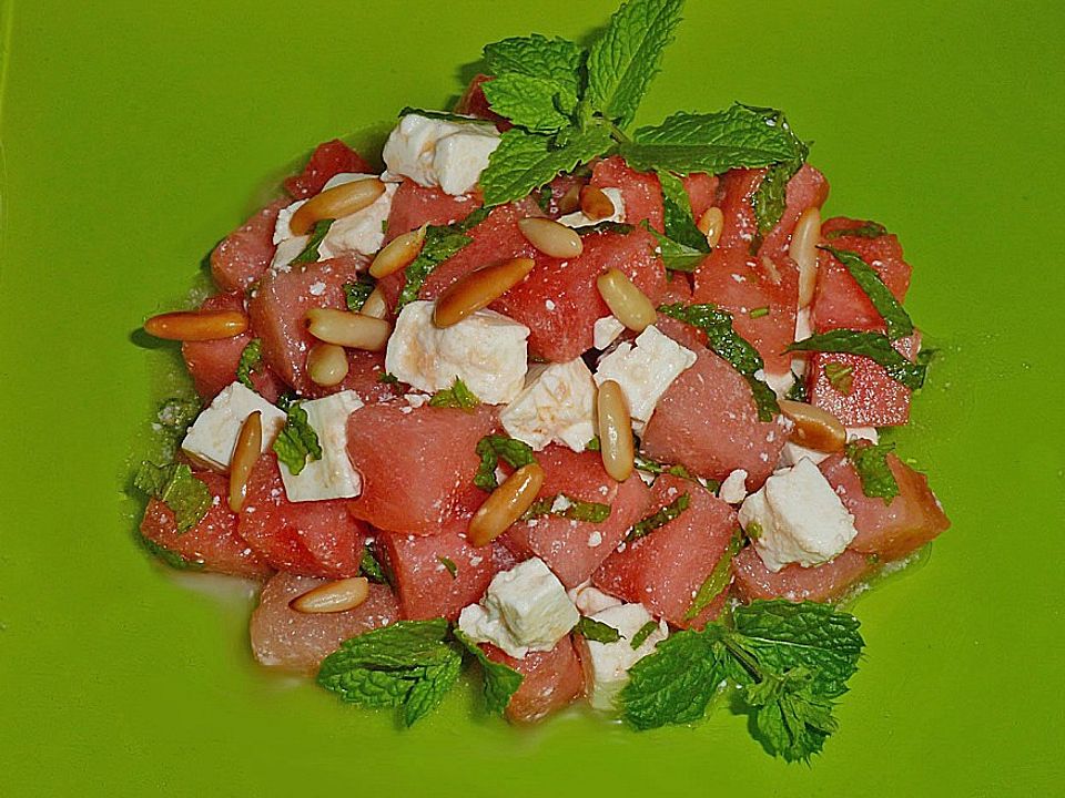 Wassermelonen - Salat mit Schafskäse und Minze von Hely01 | Chefkoch