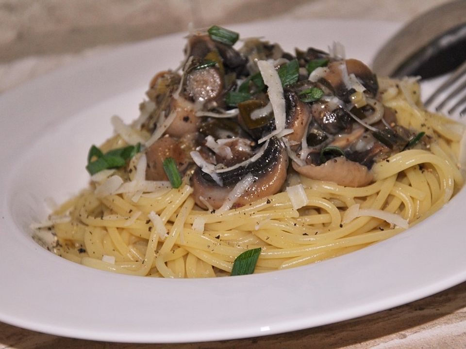 Champignons auf Spaghetti| Chefkoch