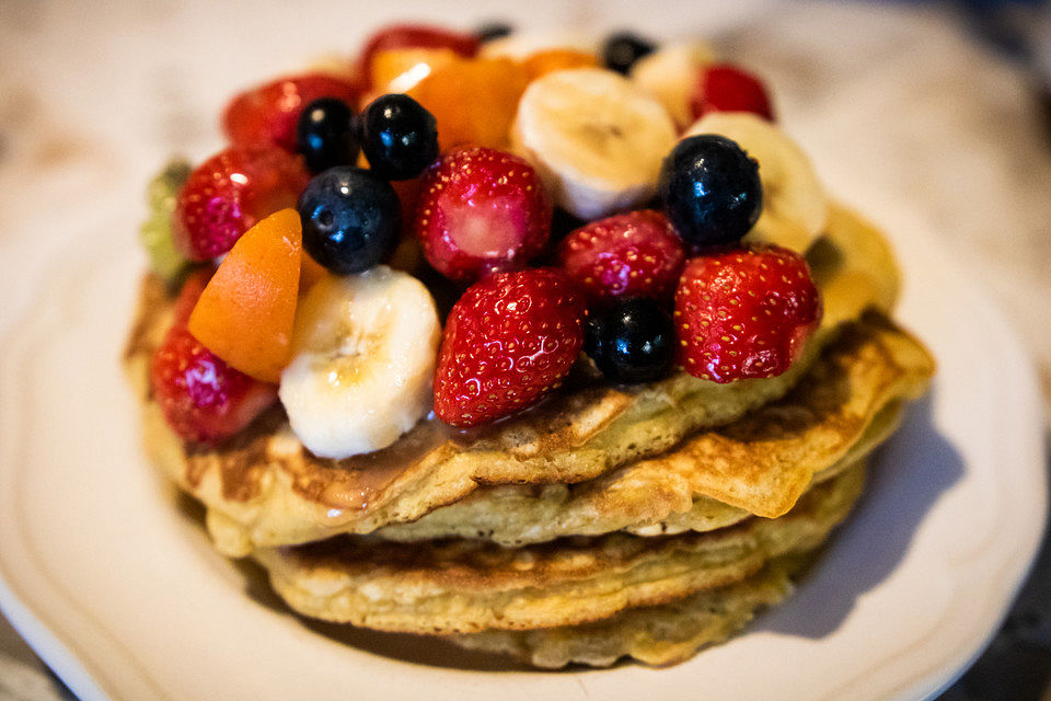 American Pancakes mit Ahornsirup