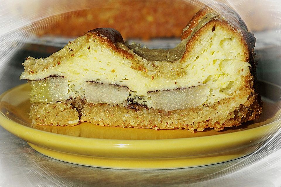 Kuchen mit gebackener Creme, Mandarinen und einem Hauch Kokos