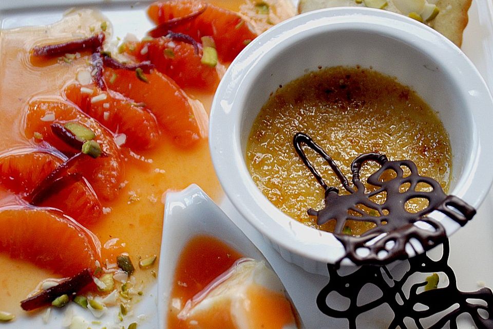 Crème brûlée mit Orange