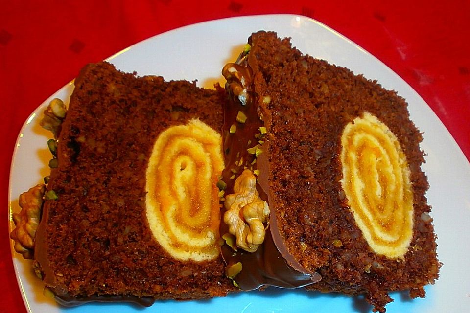 Rouladen - Schoko - Nusskuchen