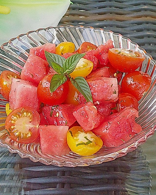 Tomaten-Wassermelonen-Salat
