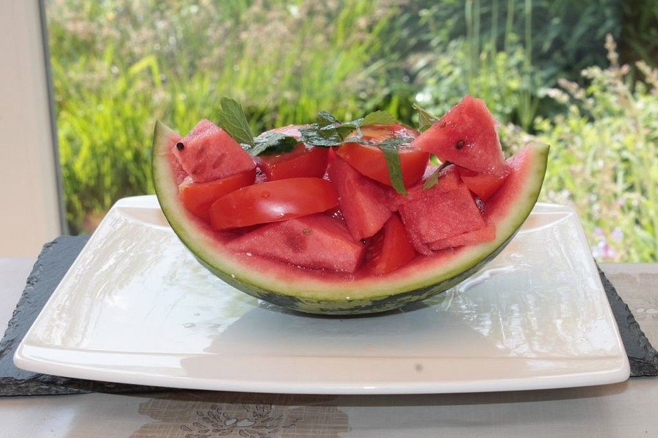 Tomaten-Wassermelonen-Salat