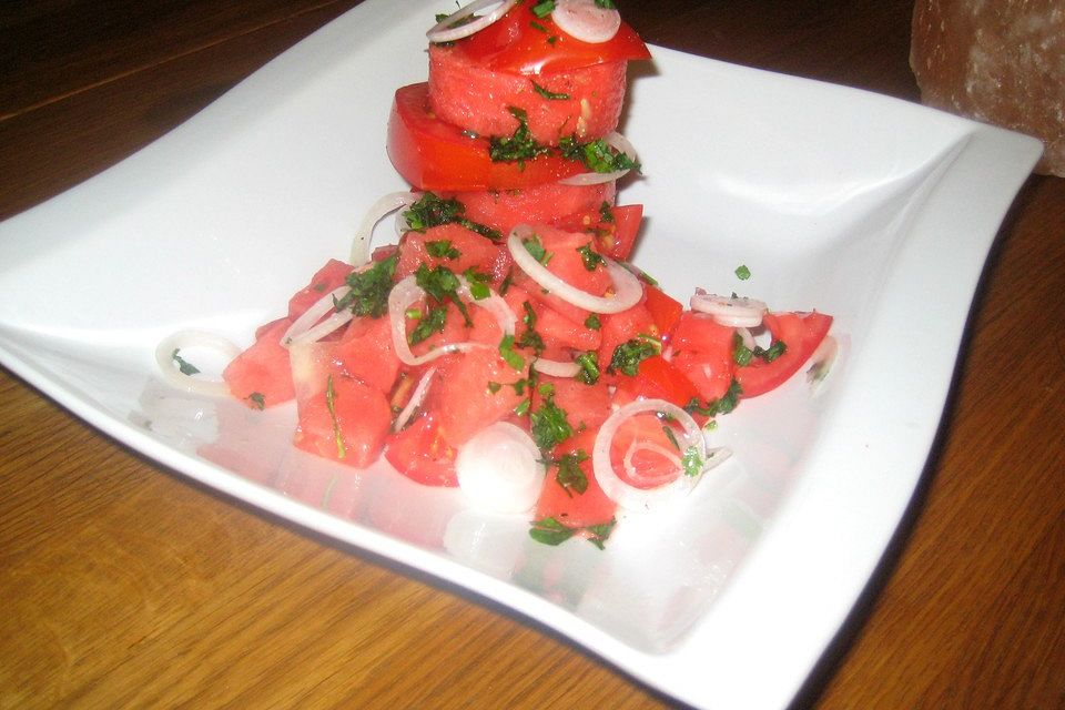 Tomaten-Wassermelonen-Salat