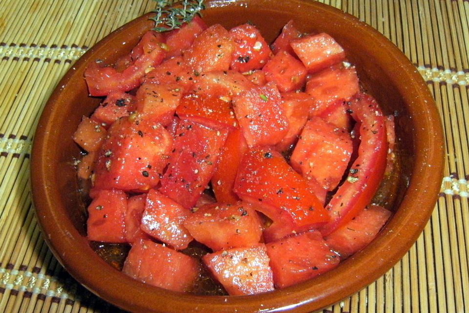 Tomaten-Wassermelonen-Salat