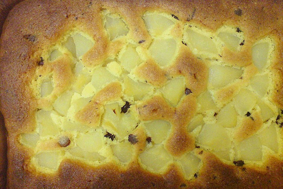 Birnenkuchen mit Schokotropfen