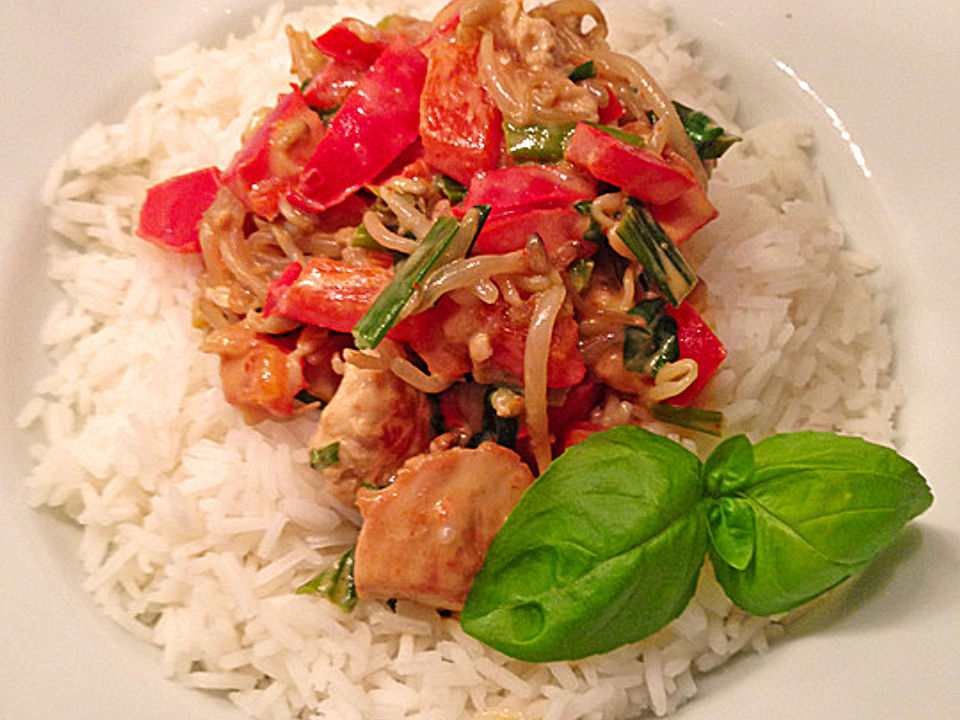 Paprika - Kokos - Curry mit Putenfleisch und Reis von Cookwashere ...