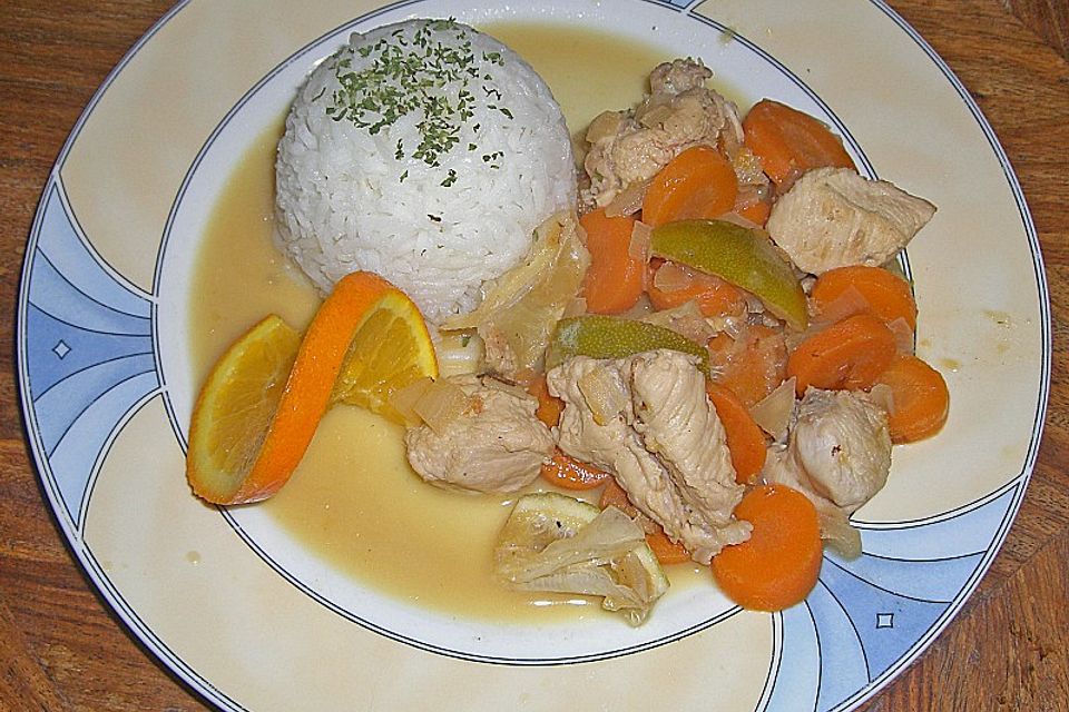 Hähnchenfilets in Orangen - Sauce