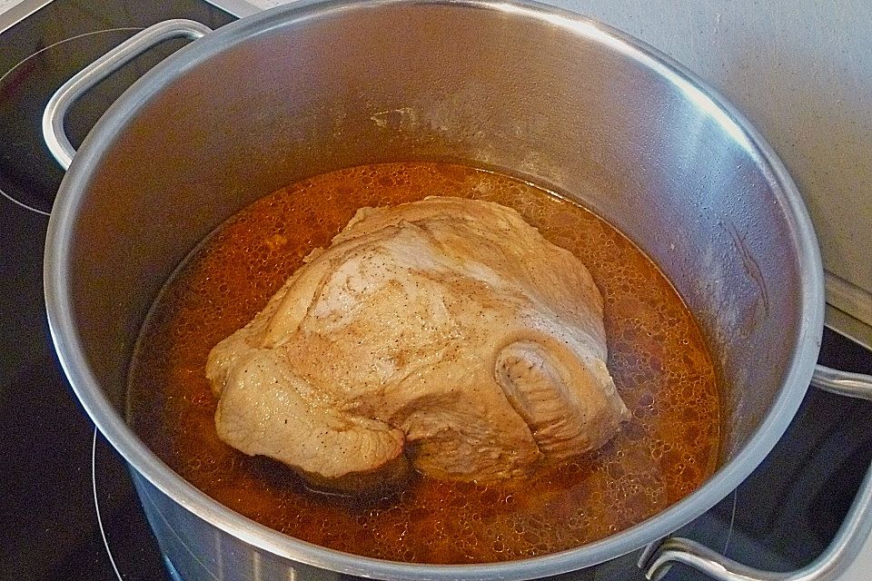 Schweinebraten in Senf-Sahne-Sauce