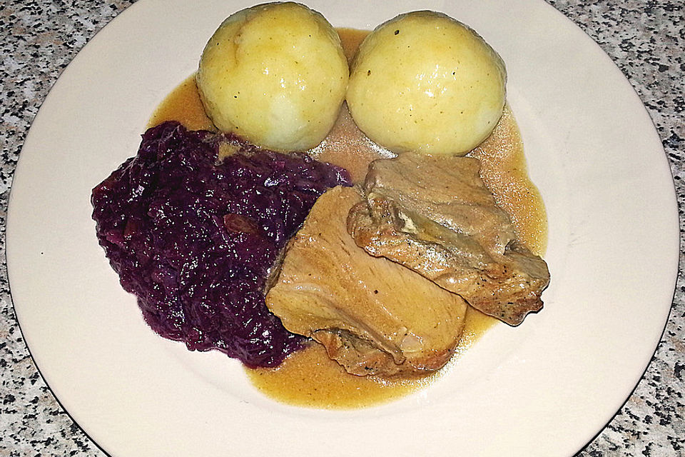 Schweinebraten in Senf-Sahne-Sauce