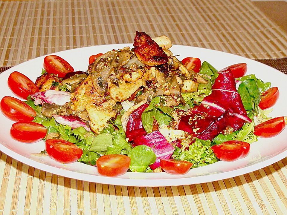 Salat Mit Hahnchenstreifen Von Lostangel1985 Chefkoch 