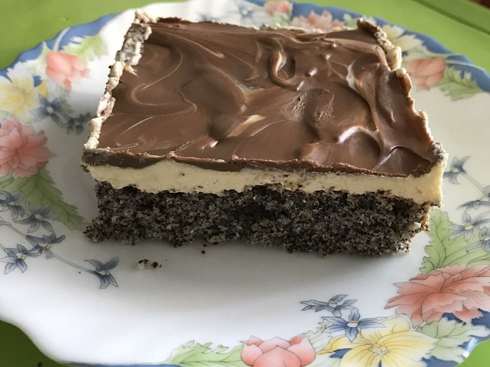 Mohnkuchen Mit Vanillecreme Und Schoko Von Annett Dm Chefkoch