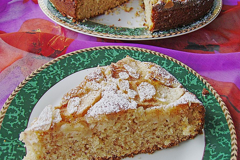 Vanille - Mandel - Kuchen mit Apfel