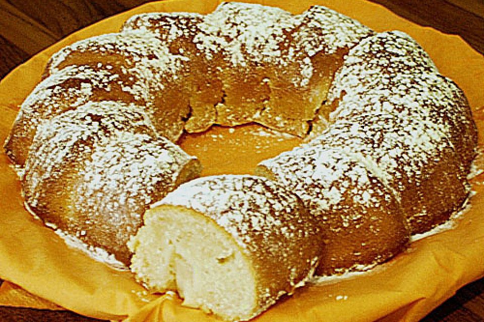 Vanille - Mandel - Kuchen mit Apfel