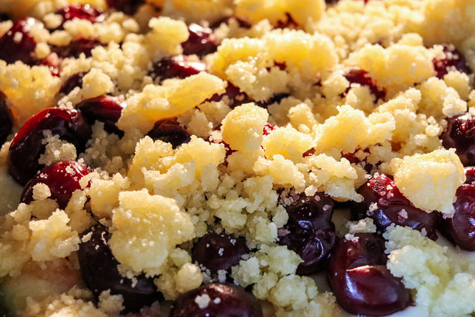 Apfel - Streuselkuchen mit Quark vom Blech