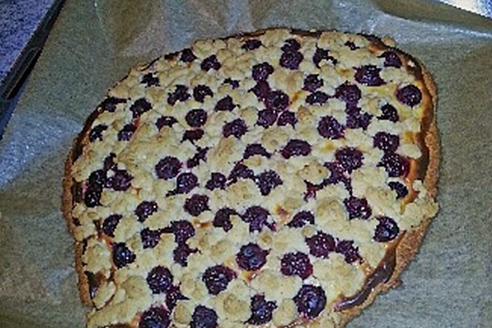 Apfel - Streuselkuchen mit Quark vom Blech