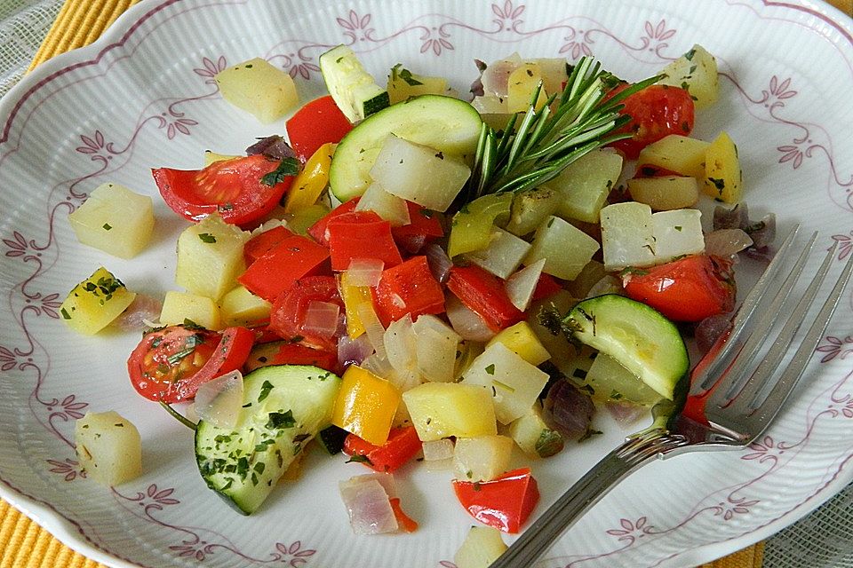 Kräuter-Kohlrabi-Pfanne aus dem Backofen