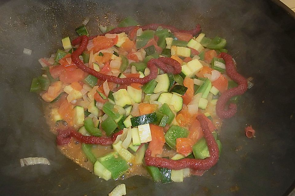 Hackfleisch - Bällchen mit Gemüse überbacken