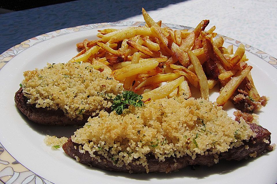 Straußensteaks mit Kräuterkruste