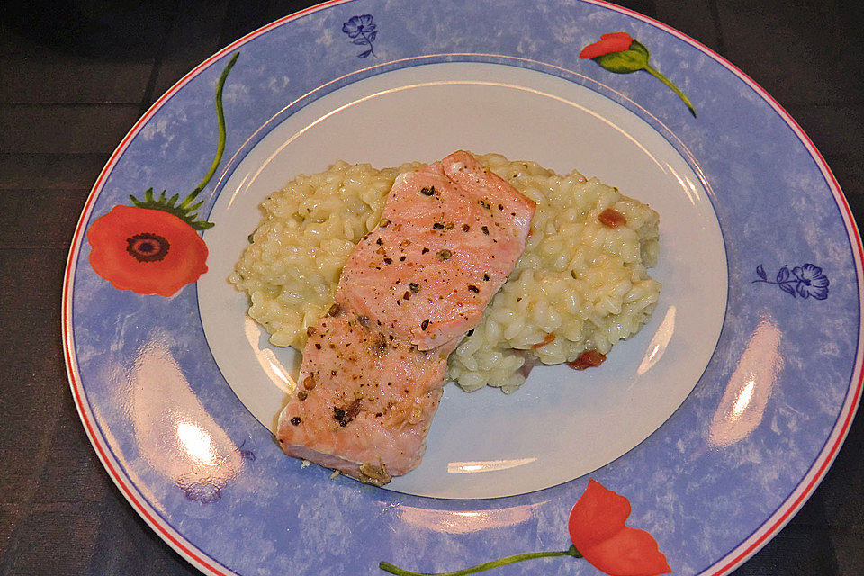 Gorgonzola - Risotto mit Lachs