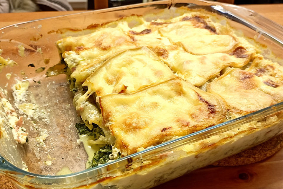 Cannelloni mit Gorgonzola und Spinat