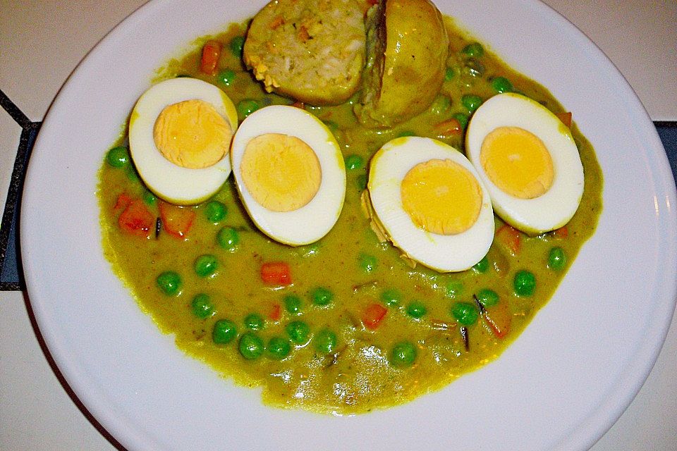 Eier in Currysauce