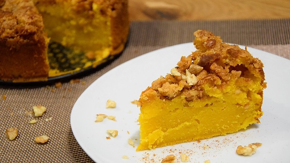 Kürbis Pie - Kuchen mit Walnuss - Streuseln-image