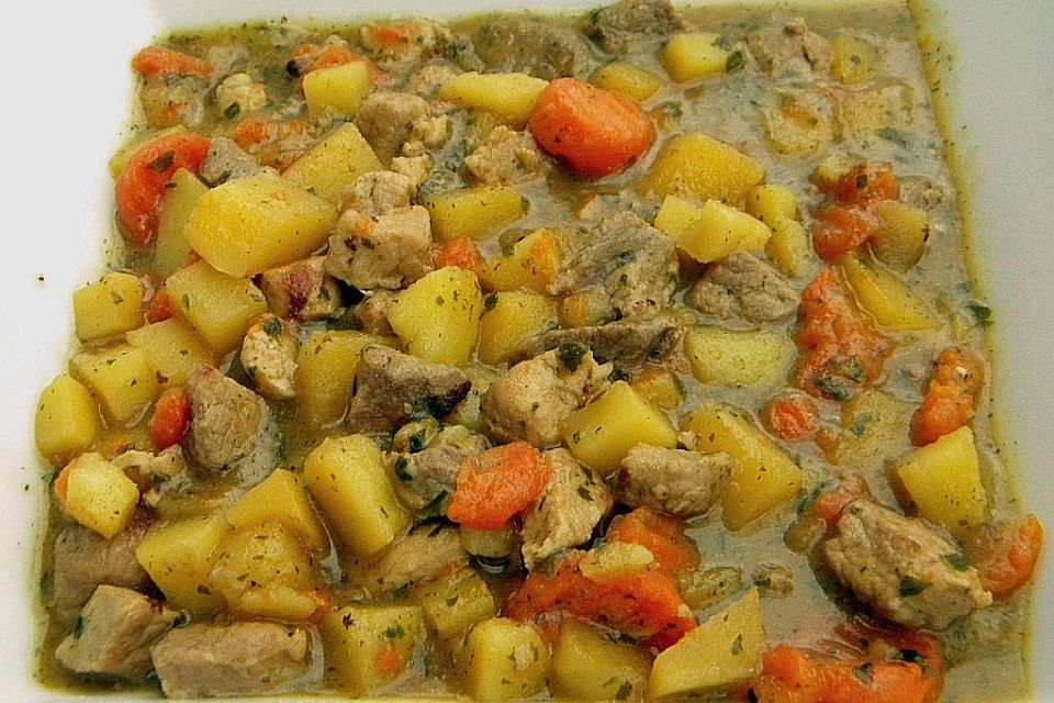 Steckrüben-Schweinegulasch