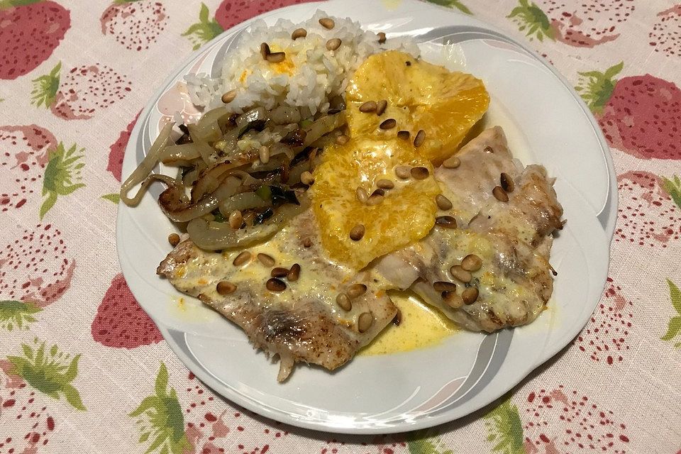 Orangen-Fisch-Pfanne