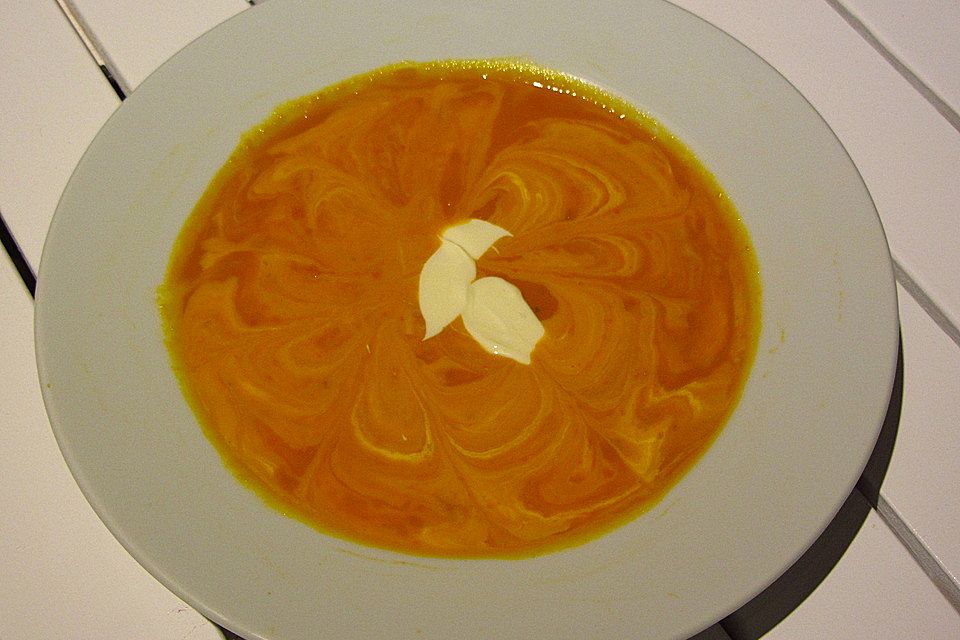 Kürbissuppe mit Ingwer und Kokos