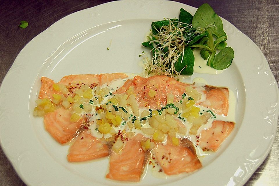 Lauwarmes Lachs - Carpaccio