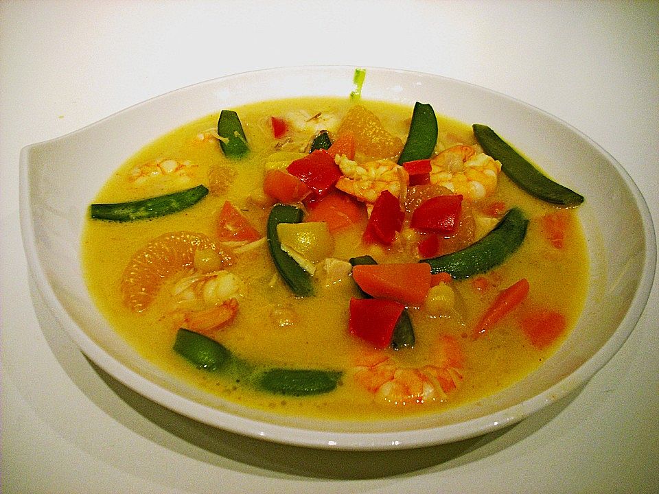 Kokos - Curry - Suppe mit Garnelen von jienniasy| Chefkoch