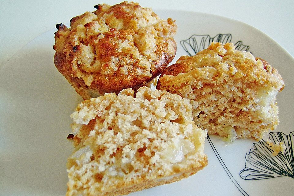 Birnen - Zimt - Muffins mit Streusel